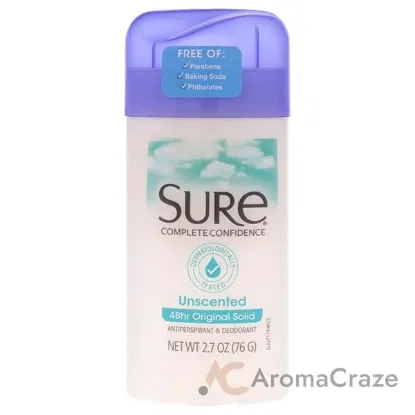 Picture of Original Solid Anti-Perspirant Deodorant - Unscented by Sure for Unisex - 2.7 oz Deodorant Stick