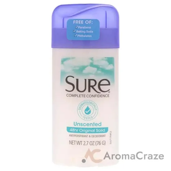 Picture of Original Solid Anti-Perspirant Deodorant - Unscented by Sure for Unisex - 2.7 oz Deodorant Stick