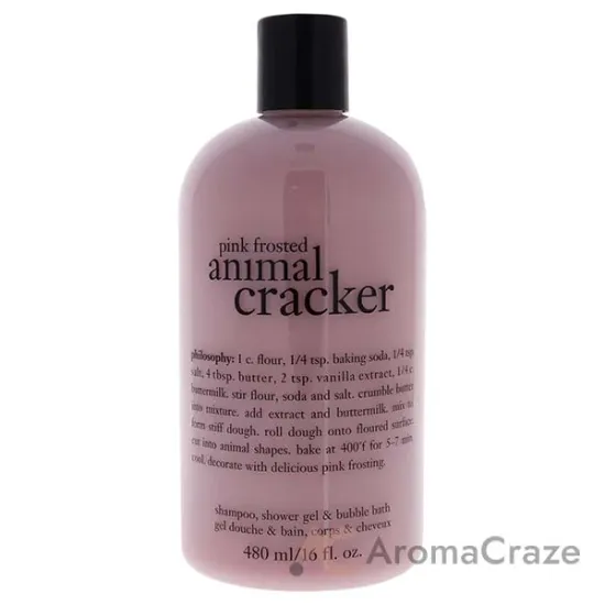 Picture of Pink Frosted Animal Cracker by Philosophy for Unisex - 16 oz Shower Gel