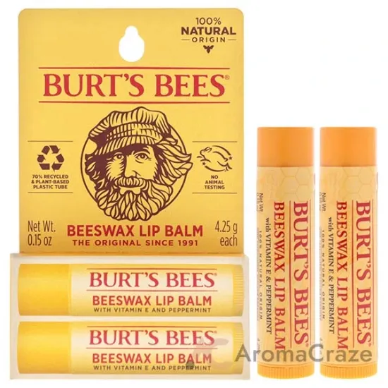 Picture of Beeswax Lip Balm Twin Pack by Burts Bees for Unisex - 2 x 0.15 oz Lip Balm