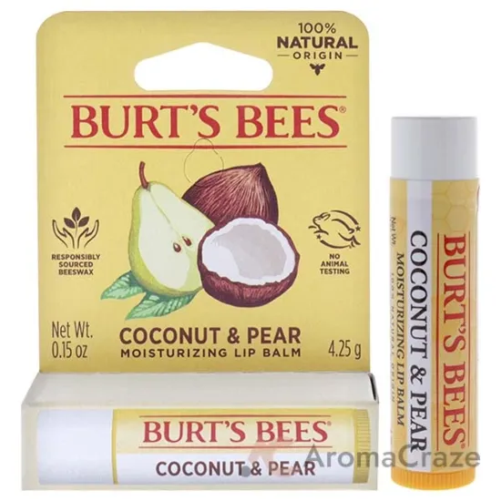 Picture of Coconut and Pear Moisturizing Lip Balm Blister by Burts Bees for Unisex - 0.15 oz Lip Balm