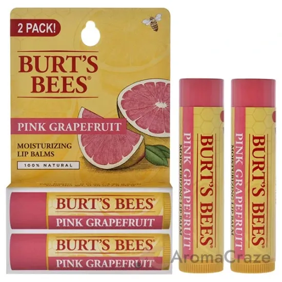 Picture of Pink Grapefruit Moisturizing Lip Balm Twin Pack by Burts Bees for Unisex - 2 x 0.15 oz Lip Balm