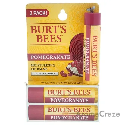 Picture of Pomegranate Moisturizing Lip Balm Twin Pack by Burts Bees for Unisex - 2 x 0.15 oz Lip Balm