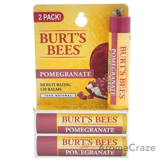Picture of Pomegranate Moisturizing Lip Balm Twin Pack by Burts Bees for Unisex - 2 x 0.15 oz Lip Balm