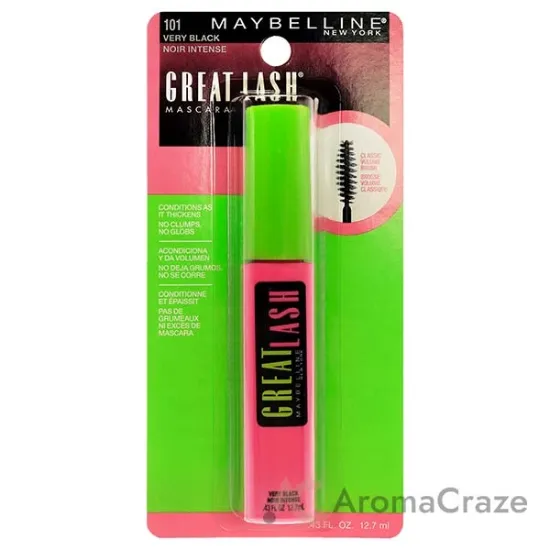 Picture of Great Lash Mascara - 101 Very Black by Maybelline for Women - 0.43 oz Mascara