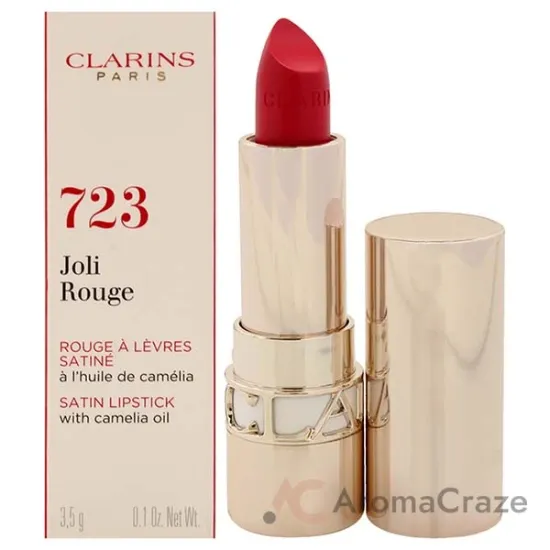 Picture of Joli Rouge Satin Lipstick - 723 Raspberry by Clarins for Women - 0.1 oz Lipstick (Refillable)