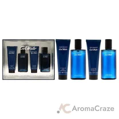 Picture of Cool Water by Davidoff for Men - 4 Pc Gift Set 2.5oz EDT Spray, 2.5oz After Shave Balm, 2.5oz Shower Gel, 2.5oz After Shave