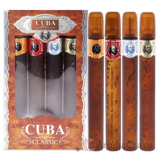 Picture of Cuba by Cuba for Men - 4 Pc Gift Set 1.17oz Cuba Gold, 1.17oz Cuba Blue, 1.17oz Cuba Red, 1.17oz Cuba Orange