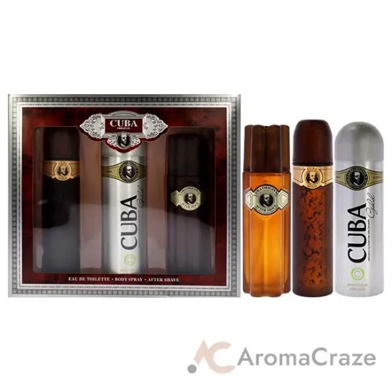 Picture of Cuba Gold by Cuba for Men - 3 Pc Gift Set 3.3oz EDT Spray, 6.6oz Deodorant Spray, 3.3oz After Shave