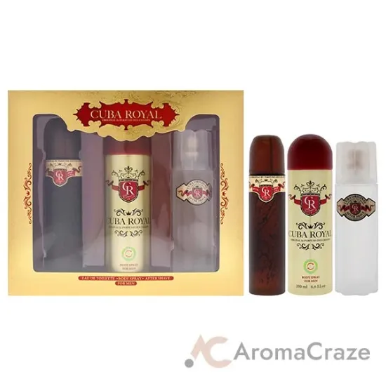 Picture of Cuba Royal by Cuba for Men - 3 Pc Gift Set 3.3oz EDT Spray, 6.6oz Body Spray, 3.3oz After Shave