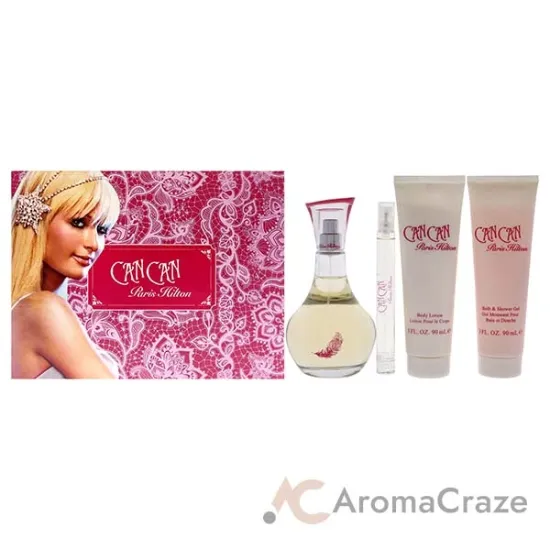 Picture of Can Can by Paris Hilton for Women - 4 Pc Gift Set 3.4oz EDP Spray, 0.34oz EDP Spray, 3oz Body Lotion, 3oz Bath and Shower Gel