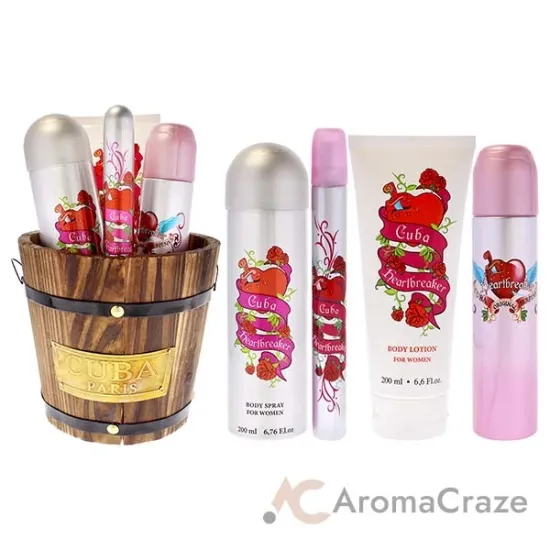 Picture of Cuba Heartbreaker by Cuba for Women - 4 Pc Gift Set 3.3oz EDP Spray, 1.7oz EDP Spray, 6.6oz Body Spray, 6.6oz Body Splash