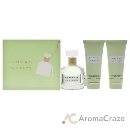 Picture of LEau De Toilette by Carven for Women - 3 Pc Gift Set 3.33oz EDT Spray, 3.33oz Light Body Cream, 3.33oz Ligth Bath and Shower Gel
