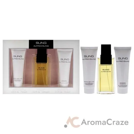 Picture of Sung by Alfred Sung for Women - 3 Pc Gift Set 3.4oz EDT Spray, 2.5oz Essential Body Lotion, 2.5oz Refreshing Shower Gel