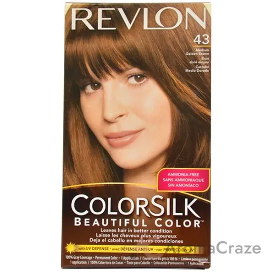 Picture of Colorsilk Beautiful Color - 43 Medium Golden Brown by Revlon for Unisex - 1 Application Hair Color