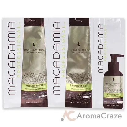 Picture of Professional Nourishing Moisture Set by Macadamia Oil for Unisex - 3 Pc Kit 0.34oz Shampoo, 0.34oz Conditioner, 0.17oz Oil Treatment