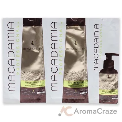 Picture of Professional Ultra Rich Moisture Set by Macadamia Oil for Unisex - 3 Pc Kit 0.34oz Shampoo, 0.34oz Conditioner, 0.17oz Oil Treatment