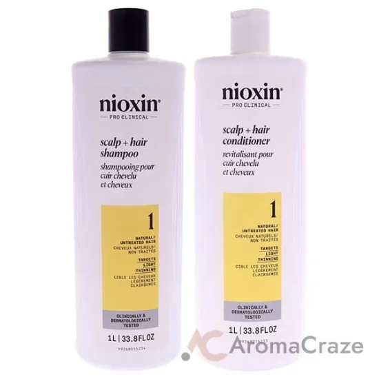 Picture of System 1 Duo by Nioxin for Unisex - 2 x 33.8 oz Shampoo, Conditioner