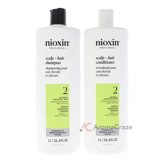 Picture of System 2 Duo by Nioxin for Unisex - 2 x 33.8 oz Shampoo, Conditioner