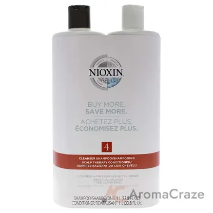 Picture of System 4 Duo by Nioxin for Unisex - 2 Pc 33.8oz Shampoo, 33.8oz Conditioner