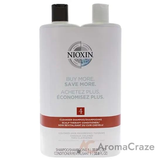 Picture of System 4 Duo by Nioxin for Unisex - 2 Pc 33.8oz Shampoo, 33.8oz Conditioner