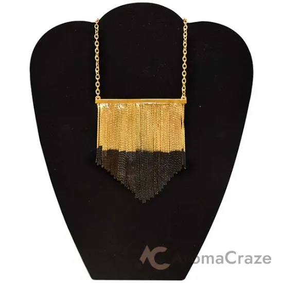 Picture of Cocktail Fringe Necklace in Gold/Black by CC Skye for Women - 1 Pc Necklace