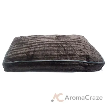 Picture of Faux Fur Cocoa Rectangle Pet Bed by Pet Maison for Unisex - 36 x 27 x 4 Inch Pet Bed