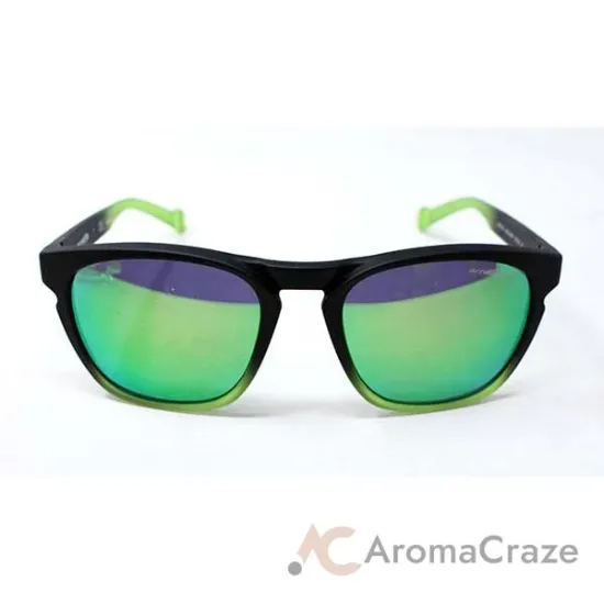 Picture of Arnette AN 4203 2255-1I Groove-Fuzzy Black Taslucent Lime-DarkGreyGreenPolarized by Arnette for Men - 55-20-135 mm Sunglasses