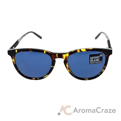 Picture of Mont Blanc MB588S 55V - Coloured Havana-Blue by Mont Blanc for Men - 52-19-145 mm Sunglasses