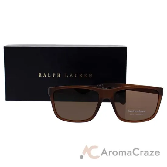 Picture of Polo Ralph Lauren PH 4113 560273 - Matte Brown-Brown by Ralph Lauren for Men - 57-16-145 mm Sunglasses
