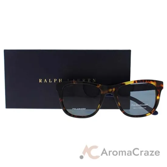 Picture of Polo Ralph Lauren PH4090 5351-81 - Havana Blue-Grey Polarized by Ralph Lauren for Men - 54-20-140 mm Sunglasses
