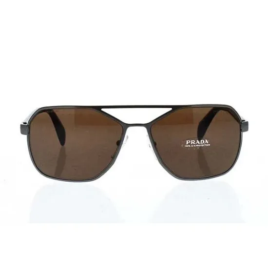 Picture of Prada SPR 54R 75S-8C1 - Brushed Gunmetal-Brown by Prada for Men - 60-15-140 mm Sunglasses