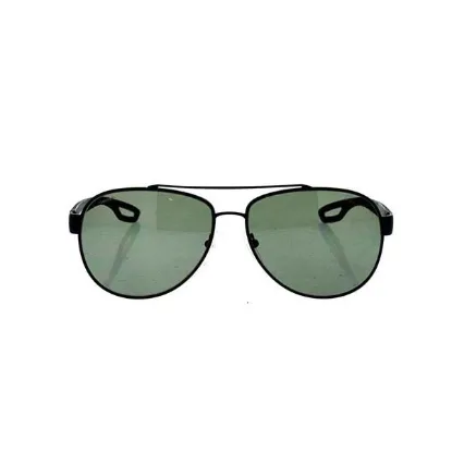 Picture of Prada SPS 55Q DG0-5X1 - Black Matte-Green Polarized by Prada for Men - 62-14-140 mm Sunglasses