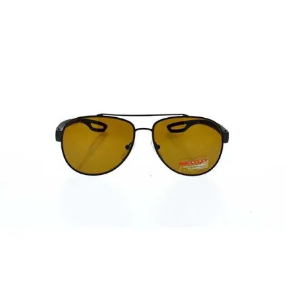 Picture of Prada SPS 55Q UEA-5Y1 - Brown Rubber-Brown Polarized by Prada for Men - 59-14-140 mm Sunglasses