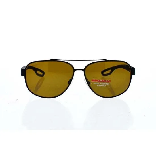 Picture of Prada SPS 58Q DG0-5Y1 - Black Rubber-Brown Polarized by Prada for Men - 60-12-140 mm Sunglasses