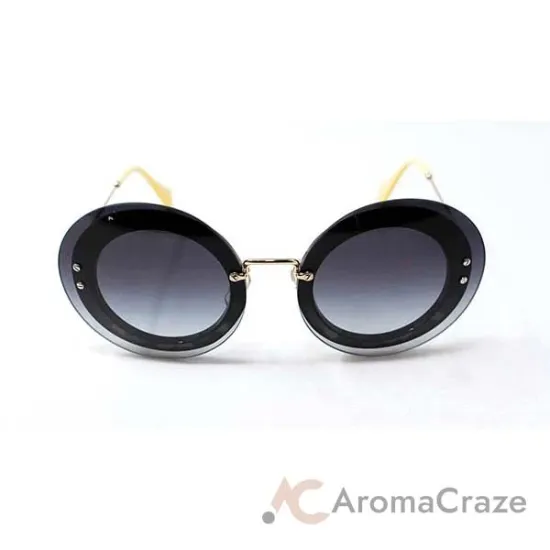 Picture of Miu Miu MU 10R U6E-5D1 - Black-Fabric Leopard-Grey Gradient by Miu Miu for Women - 64-17-140 mm Sunglasses