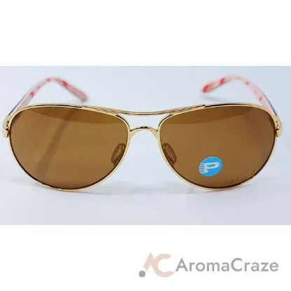 Picture of Oakley Feedback OO4079-08 - Polished Gold-Bronze Polarized by Oakley for Women - 59-13-135 mm Sunglasses