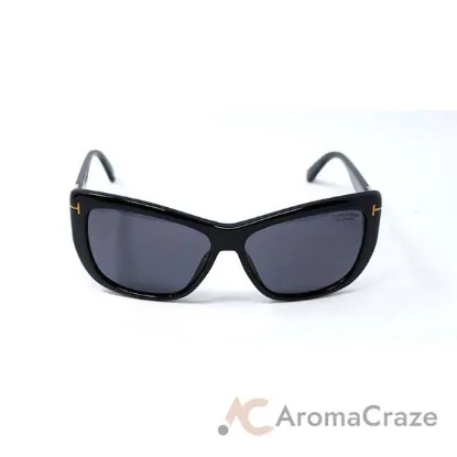 Picture of Tom Ford FT0434 Lindsay 01D - Shiny Black-Grey Polarized by Tom Ford for Women - 58-13-140 mm Sunglasses