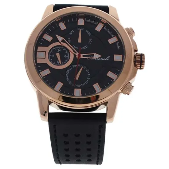 Picture of AG0064-03 Rose Gold/Black Leather Strap Watch by Antoneli for Men - 1 Pc Watch