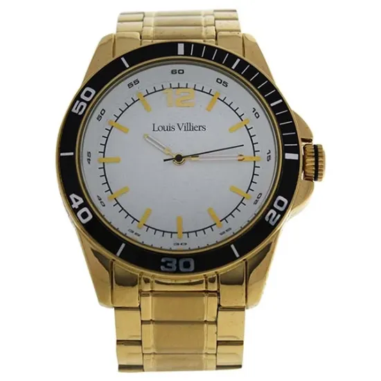 Picture of LV1009 Gold Stainless Steel Bracelet Watch by Louis Villiers for Men - 1 Pc Watch