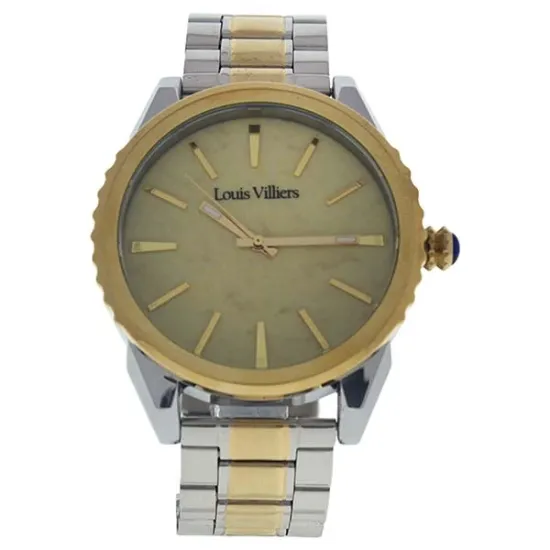 Picture of LV2066 Silver Gold Stainless Steel Bracelet Watch by Louis Villiers for Men - 1 Pc Watch