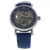Picture of REDS29 Silver/Blue Leather Strap Watch by Jean Bellecour for Men - 1 Pc Watch