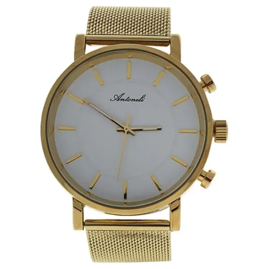 Picture of AG6182-07 Gold Stainless Steel Mesh Bracelet Watch by Antoneli for Unisex - 1 Pc Watch