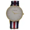 Picture of AO-63 Somand - Gold/Navy Blue-White-Red Nylon Strap Watch by Andreas Osten for Unisex - 1 Pc Watch