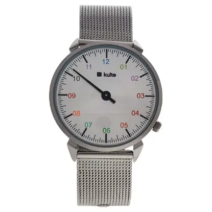 Picture of KU15-0010 Silver Rainbow Stainless Steel Mesh Bracelet Watch by Kulte for Unisex - 1 Pc Watch