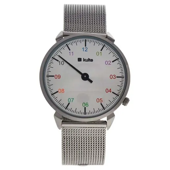 Picture of KU15-0010 Silver Rainbow Stainless Steel Mesh Bracelet Watch by Kulte for Unisex - 1 Pc Watch