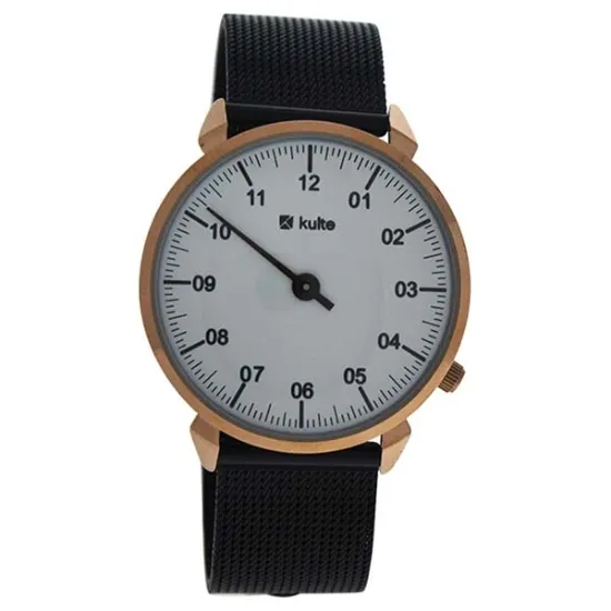 Picture of KU15-0017 3 Planets - Rose Gold/Black Stainless Steel Mesh Bracelet Watch by Kulte for Unisex - 1 Pc Watch