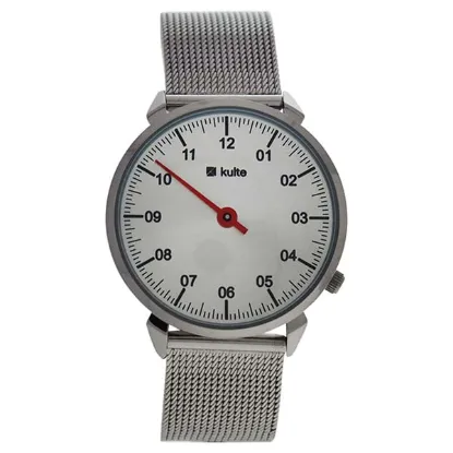Picture of KU15-0022 Silver/Red Touch Stainless Steel Mesh Bracelet Watch by Kulte for Unisex - 1 Pc Watch