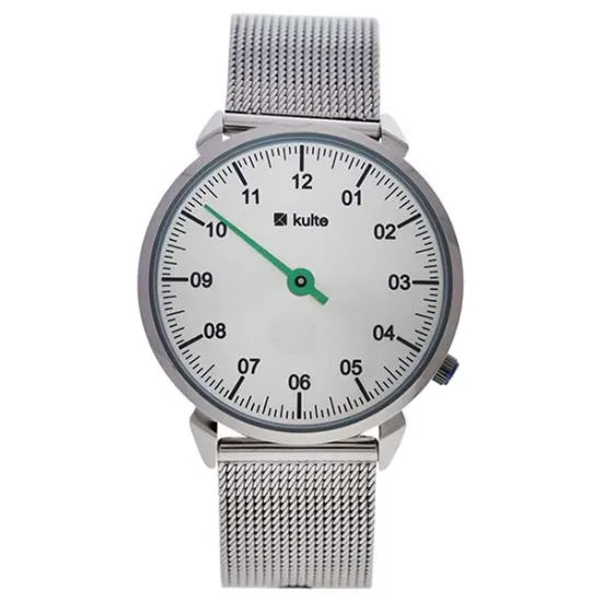 Picture of KU15-0023 Silver/Green Touch Stainless Steel Mesh Bracelet Watch by Kulte for Unisex - 1 Pc Watch