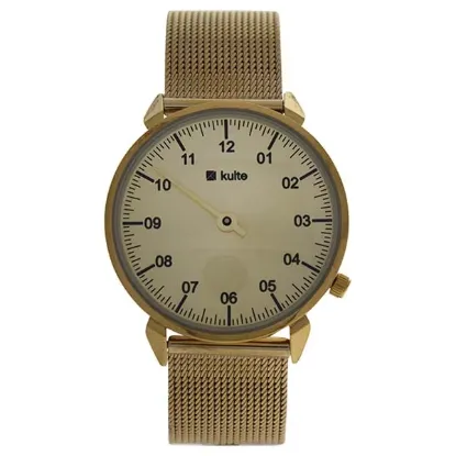Picture of KUT8A Gold/Gold Stainless Steel Mesh Bracelet Watch by Kulte for Unisex - 1 Pc Watch